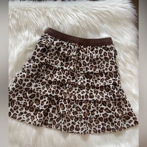 GYMBOREE GIRLS kids Leopard Print Skirt Brown Animal print Ruffled Size 8 Used